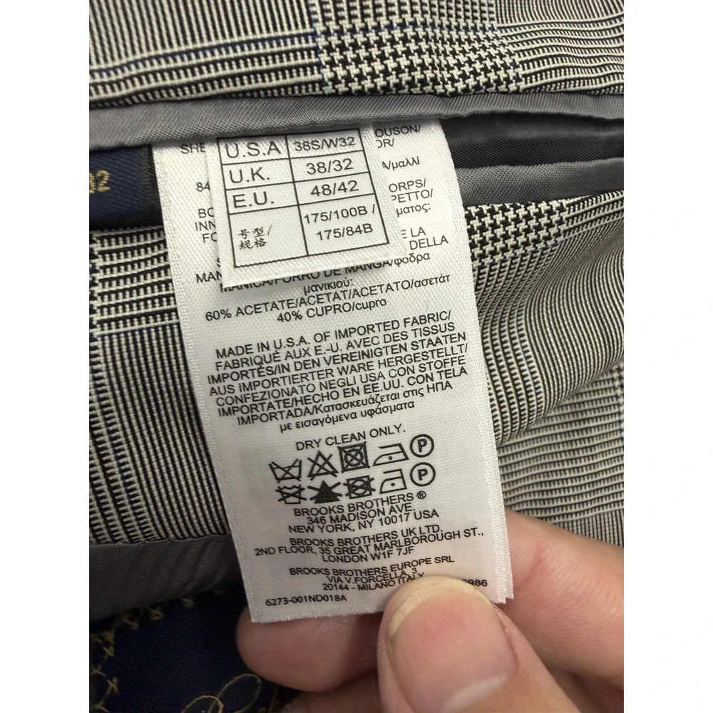 Brooks Brothers Vitale Barberis Canonico Blazer Jacket Wool Mens 38S Italy Gray